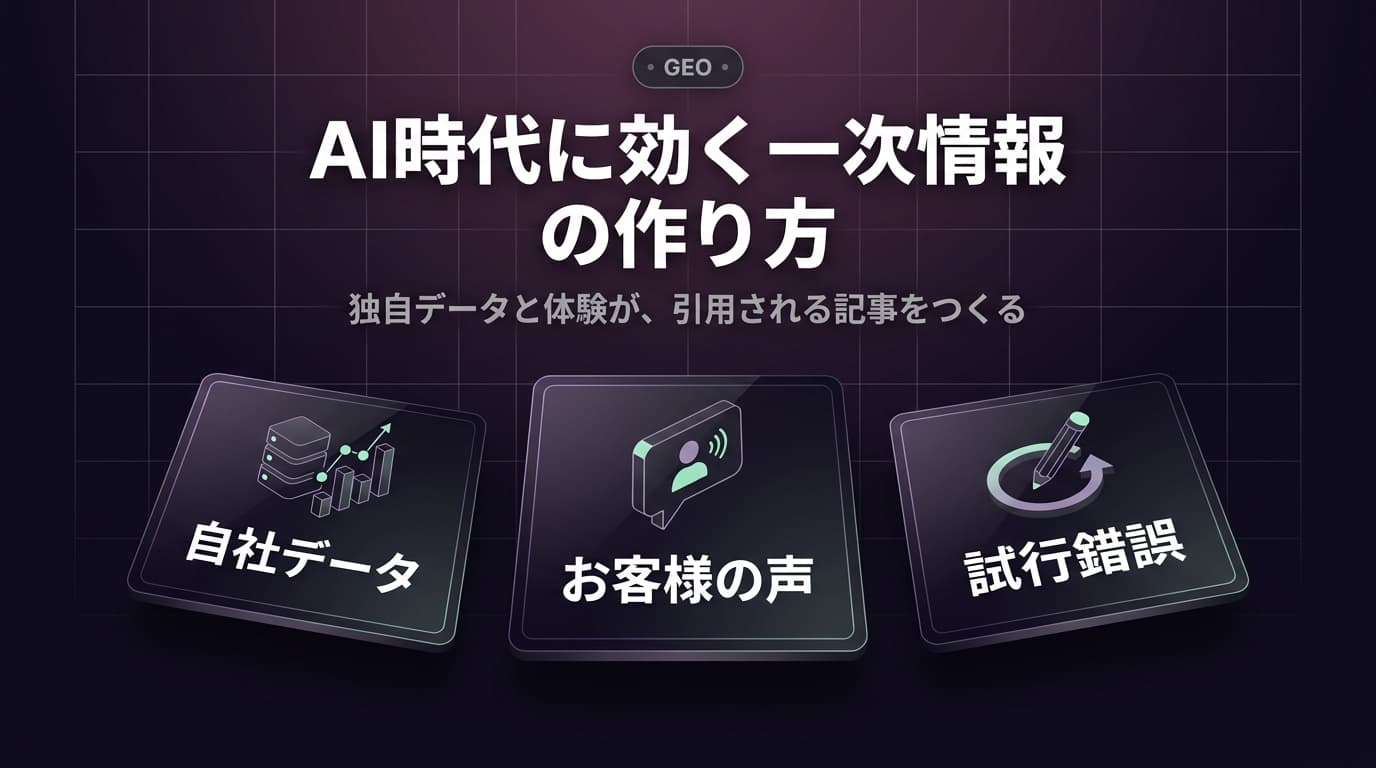 AI時代に効く一次情報の作り方──独自データと体験が、引用される記事をつくる
