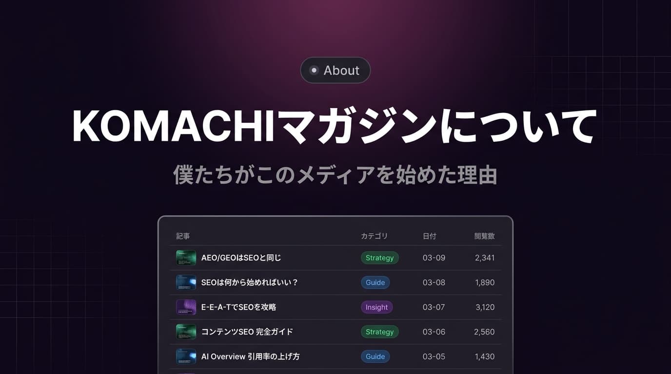 KOMACHIマガジンについて――僕たちがこのメディアを始めた理由