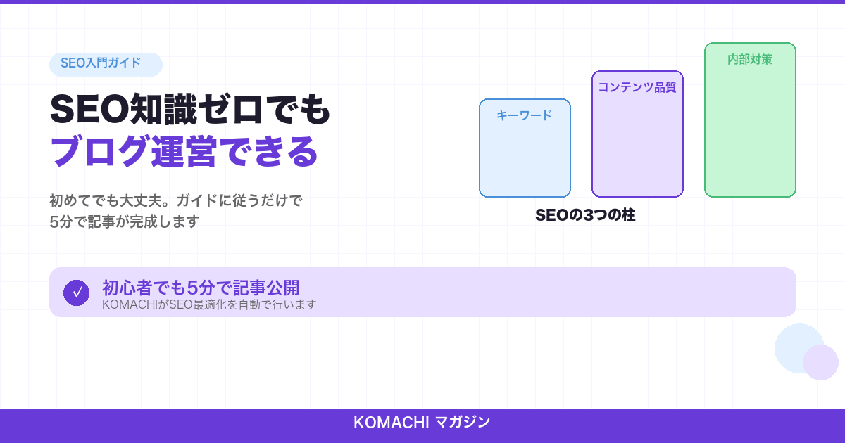 SEO知識ゼロから始める、はじめてのブログ運営ガイド